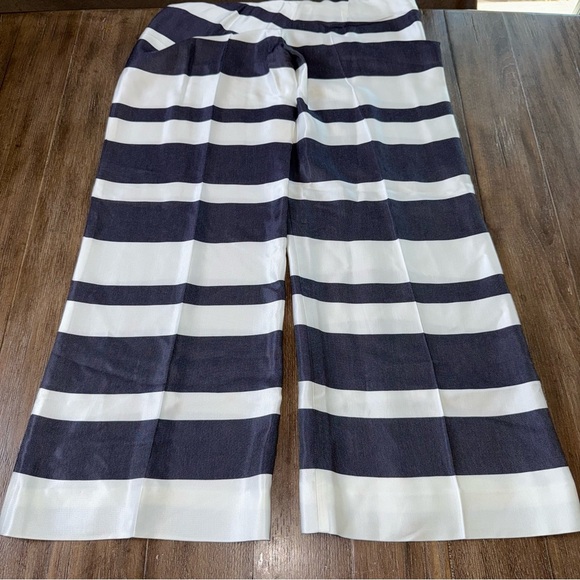 Trina Turk Pant Stripped Wide Leg Navy White Women’s 4 - Picture 13 of 13